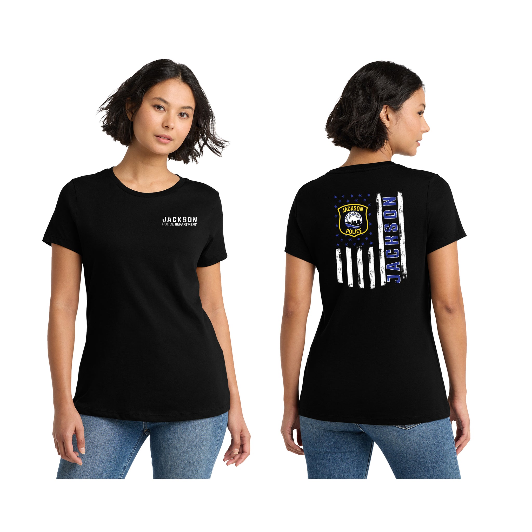 District - Ladies Perfect Weight Tee. DM104L. [SCREENPRINT]