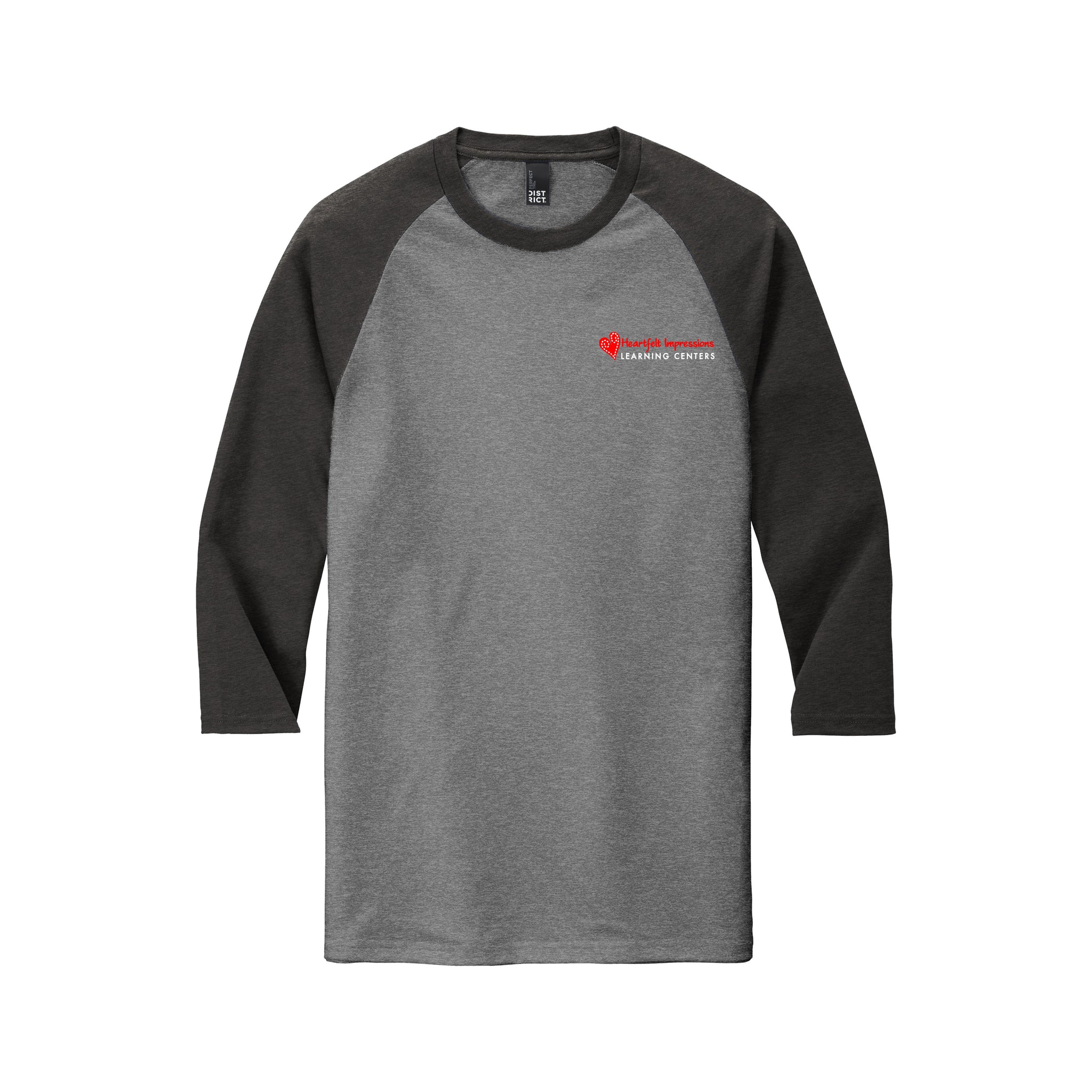 District - Perfect Tri  3/4-Sleeve Raglan. DM136. [SCREENPRINT] [NEW]