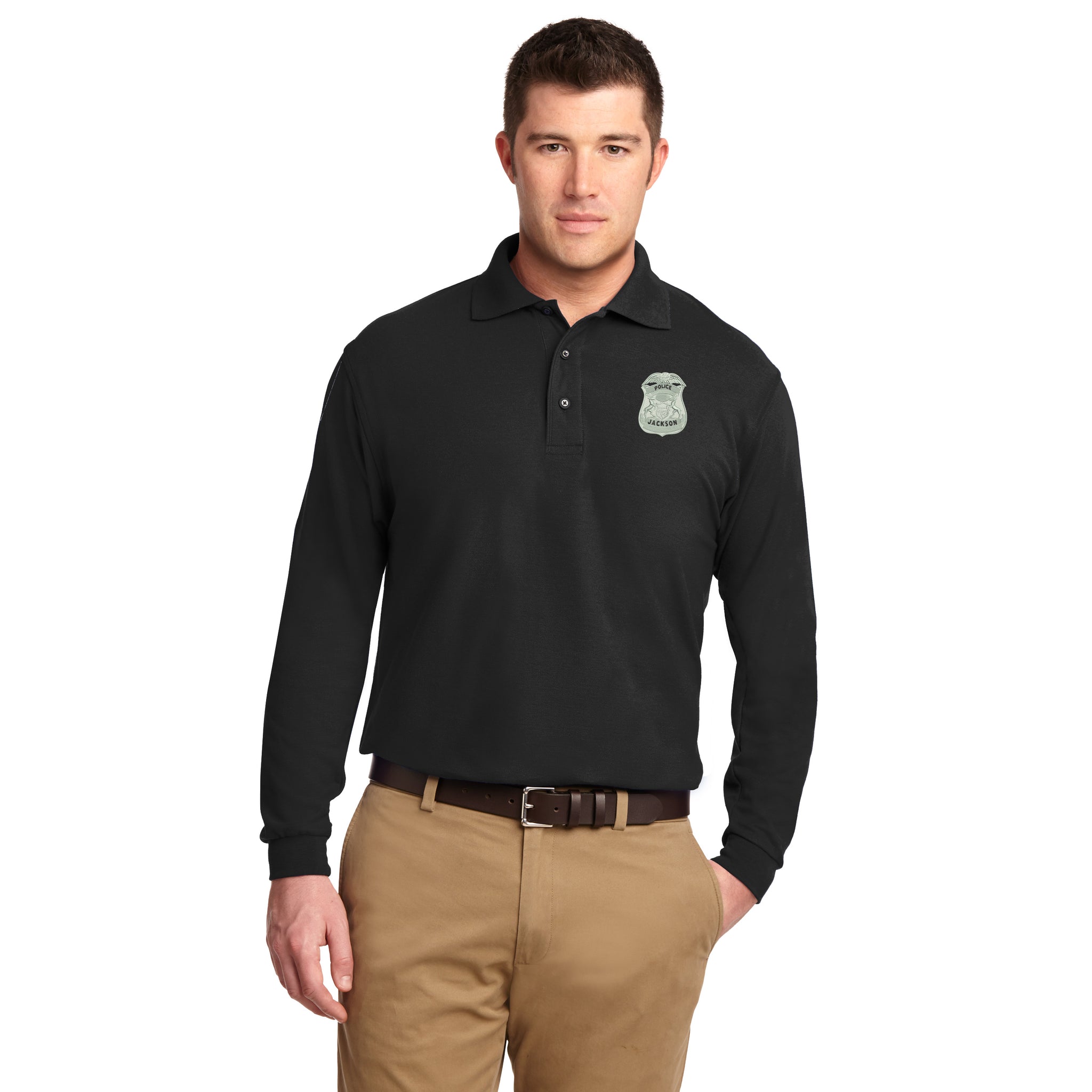 Port Authority - Long Sleeve Silk Touch Polo. K500LS. [+SILVER]