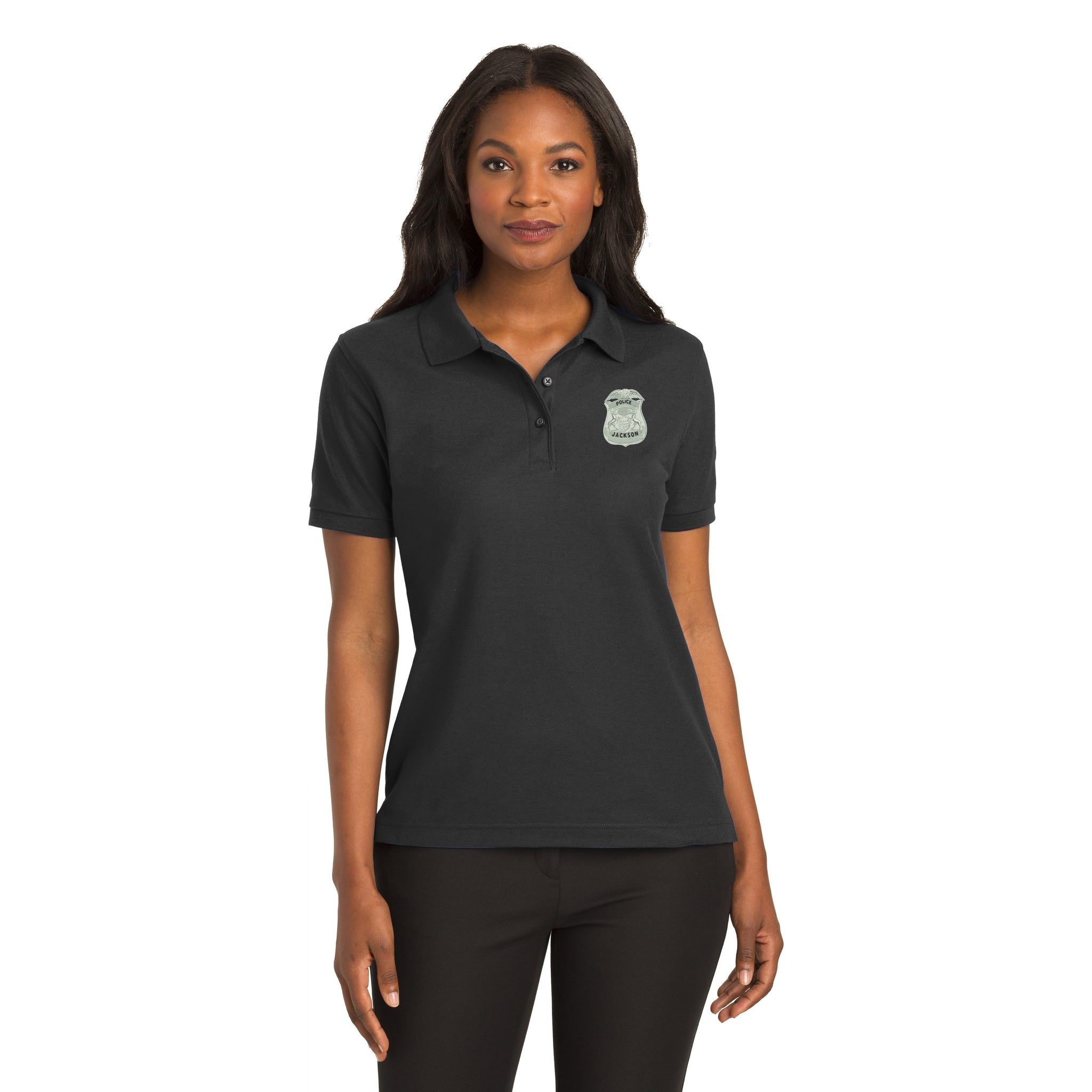 Ladies Port Authority - Silk Touch Polo. L500. [+SILVER]