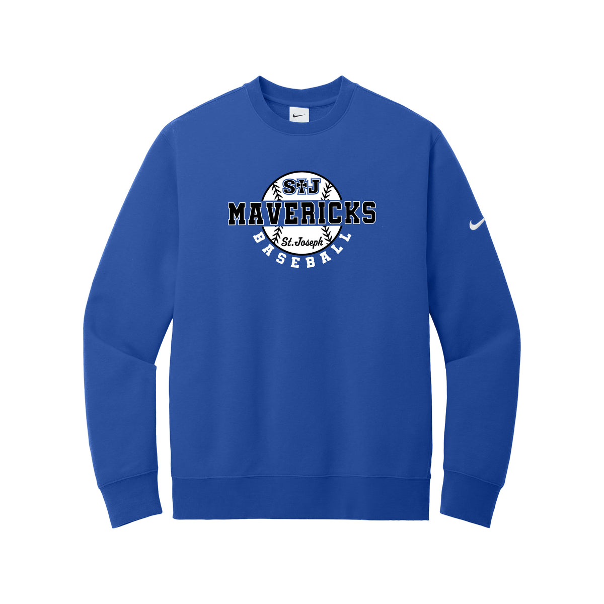 Nike - Club Fleece Sleeve Swoosh Crewneck. NKFD9863. [BASEBALL ...